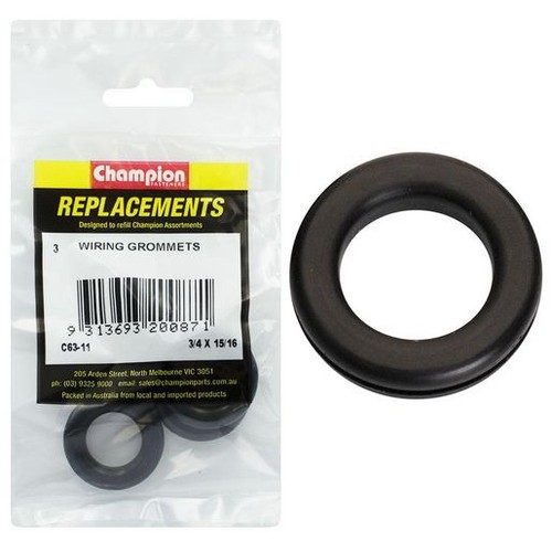 Champion Nitrile Rubber Wiring Grommets – 19 x 24 x 33mm - C63-11 Car Wiring