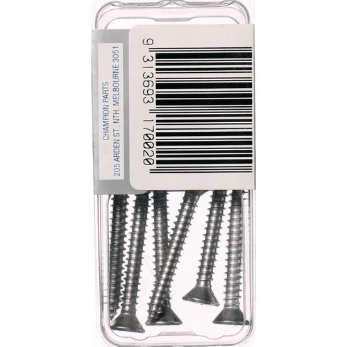 Champion 316/A4 Stainless Steel Countersunk Self-Tapping Screws – 4.8 x 38mm - C
