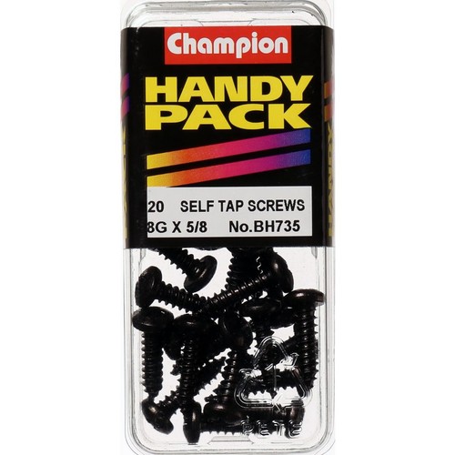 Champion Black Pan Head Phillips Self Tapping Screw – 4.2mm x 16mm - BH735