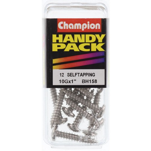 Champion Nickel Plated Pan Head Phillips Self-Tapping Screws – 4.8 x 25mm - BH15