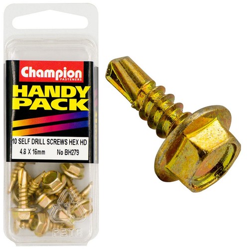 Champion Hex Head Self-Drilling Screw – 4.8 x 16mm Tool
