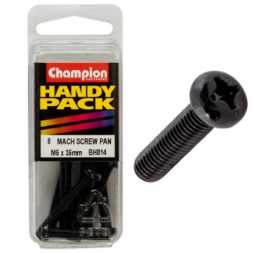 Champion Black Machine Screws – M5 x 35mm Hardware