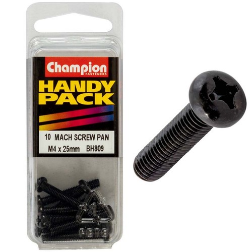 Champion Black Machine Screws – M4 x 25mm Hardware