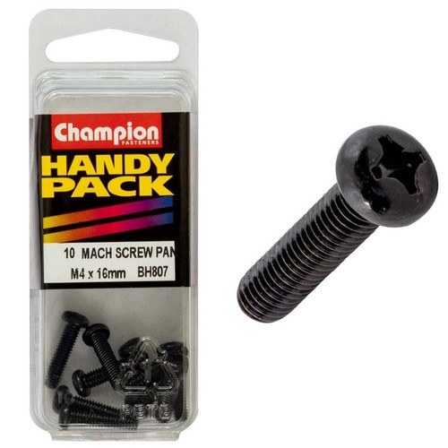 Champion Black Machine Screws – M4 x 16mm Hardware