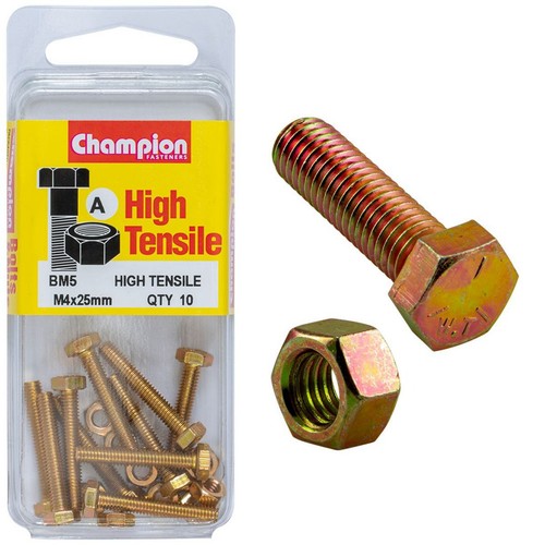 Champion High Tensile Hex Set Screw – M4 x 25mm Grade 8.8 Hardware