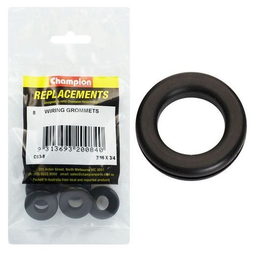 Champion Nitrile Rubber Wiring Grommets – 11 x 19 x 25mm - C63-8 Car Wiring