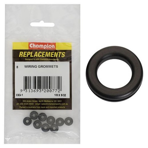 Champion Nitrile Rubber Wiring Grommets – 3 x 7 x 11mm - C63-1 Car Wiring