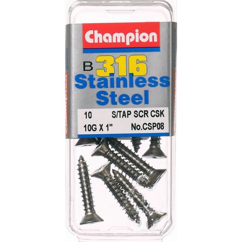 Champion 316/A4 Stainless Steel Pan Head Self-Tapping Screws – 3.5 x 25mm - CSP1