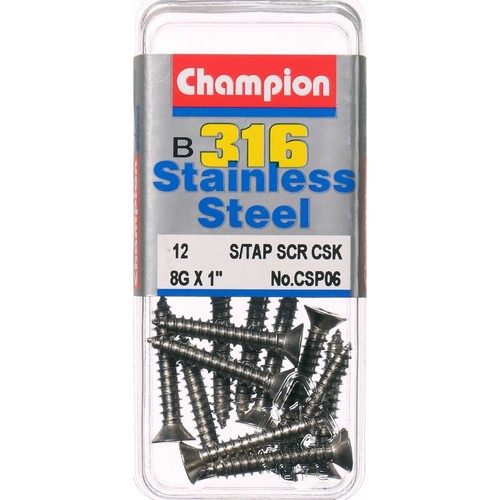 Champion 316/A4 Stainless Steel Countersunk Phillips Self Tapping Screw – 4.2mm