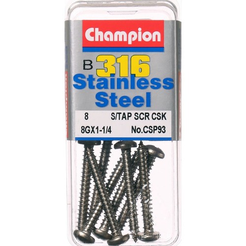Champion 316/A4 Stainless Steel Pan Head Self-Tapping Screws – 4.2 x 32mm - CSP9