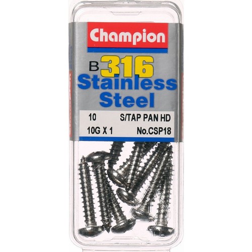 Champion 316/A4 Stainless Steel Pan Head Phillips Self Tapping Screw – 4.8mm x 2