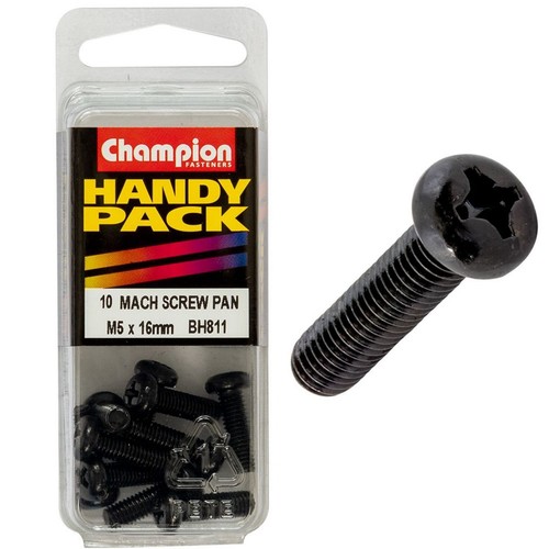 Champion Black Machine Screws – M5 x 16mm Hardware
