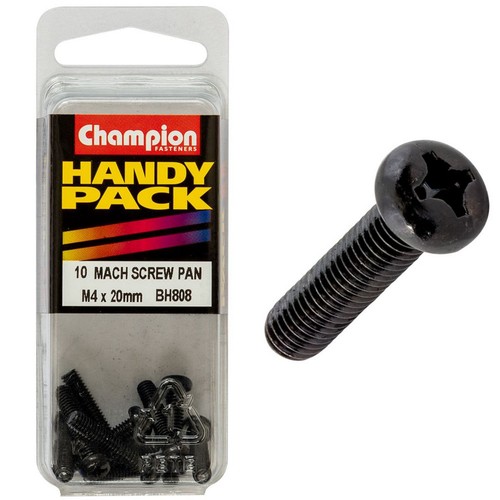Champion Black Machine Screws – M4 x 20mm Hardware