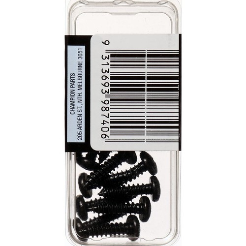 Champion Black Pan Head Phillips Self Tapping Screw – 4.8mm x 19mm - BH740 Auto