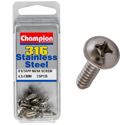 Champion Mushroom Head Self-Tapping Screws – 4.2 x 13mm Plumbing
