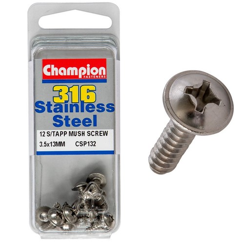Champion Mushroom Head Self-Tapping Screws – 3.5 x 13mm Plumbing