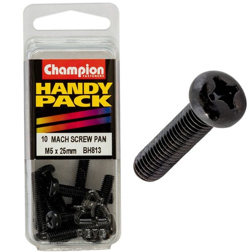 Champion Black Machine Screws – M5 x 25mm Hardware