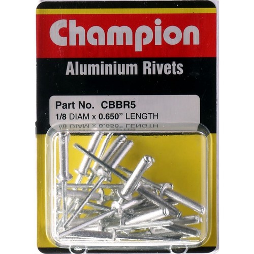 Champion Blister Assortment Rivet Blind Aluminium 3.2x16.5mm - CBBR5 Hardware