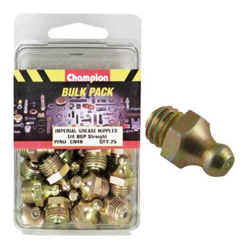 Champion 1/4in BSP Straight Grease Nipple - CN48 Car Service