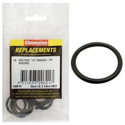 Champion O Ring Nitrile Rubber 70 Shore 23mm x 3.5mm Refill Pack - C408-19 Auto