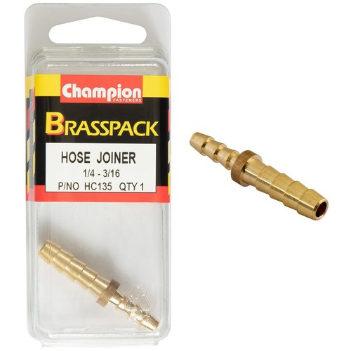 Champion Brass Hose Joiner Reducer – 1/4in x 3/16in Replacement Hose Auto Part