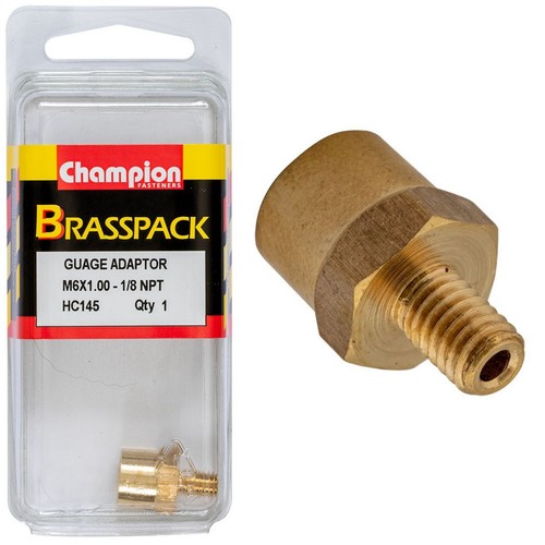 Champion Brass Gauge Adaptor – M6 x 1.00 Male to 1/8in NPT Female Car Wiring