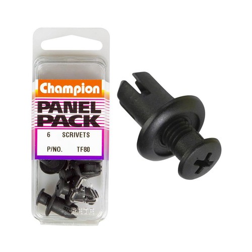 Champion Black Scrivet – 20mm Length, 8mm Hole, 15mm Head - TF80