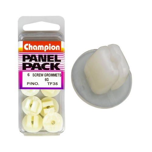 Champion Clear Screw Grommet – 8.9mm Length, 3.5mm Screw Size, 9.5 x 9.5mm Hole,