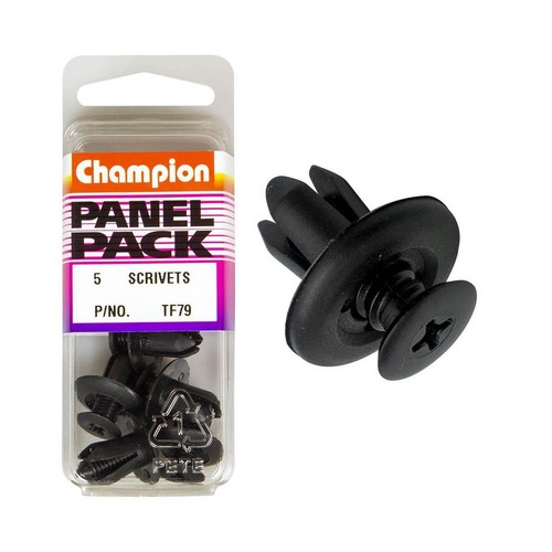 Champion Black Scrivet – 12mm Length, 8mm Hole, 18mm Head - TF79
