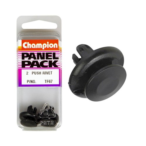 Champion Black Push Rivet – 11mm Length, 8mm Hole, 20mm Head - TF67
