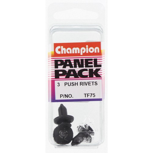 Champion Black Push Rivet – 8mm Length – 6mm Hole – 14mm Head - TF75