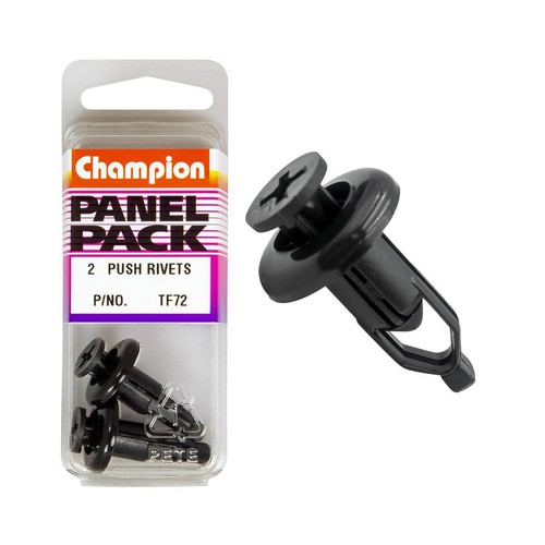 Champion Black Push Rivet – 26mm Length, 9mm Hole, 19mm Head - TF72