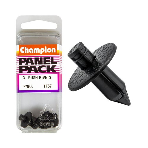 Champion Black Push Rivet – 13mm Length – 6.3mm Hole – 15mm Head - TF57