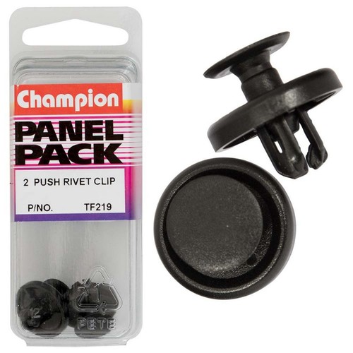Champion Black Push Rivet – 7.5mm Length, 7mm Hole, 18mm Head