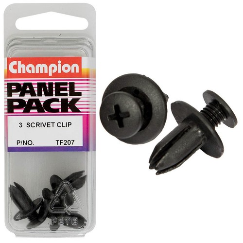 Champion Black Scrivet – 12mm Length, 7mm Hole, 15mm Head