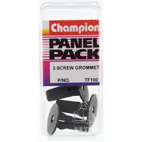 Champion Screw Grommet Black Len: 22mm Screw Size: 5.5mm Hole: 8x8mm Head: 20mm