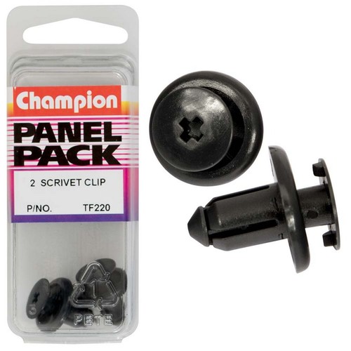 Champion Black Push Rivet – 21mm Length, 7.8mm Stem, 18mm Head