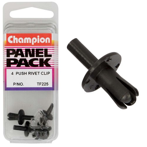 Champion Black Push Rivet – 7mm Length, 5mm Hole, 10mm Head
