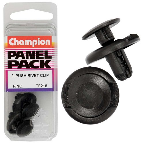 Champion Black Push Rivet – 10mm Length, 7mm Hole, 20mm Head