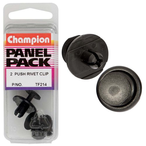 Champion Black Push Rivet – 9mm Length, 7mm Hole, 20mm Head