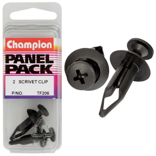 Champion Black Scrivet – 23mm Length, 6.4mm Hole, 15mm Head