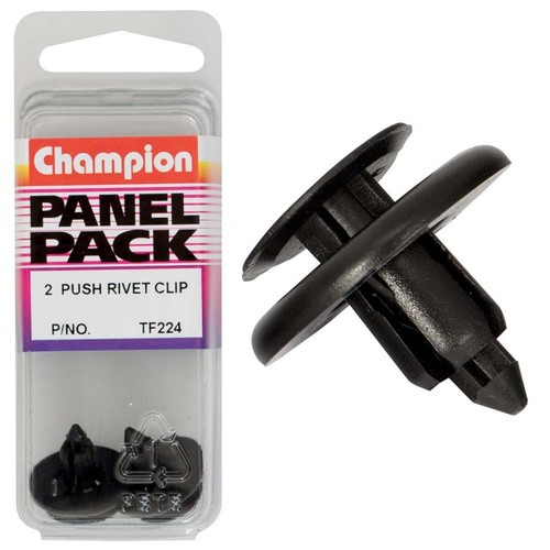 Champion Black Push Rivet – 8mm Length, 7mm Hole, 12mm Head