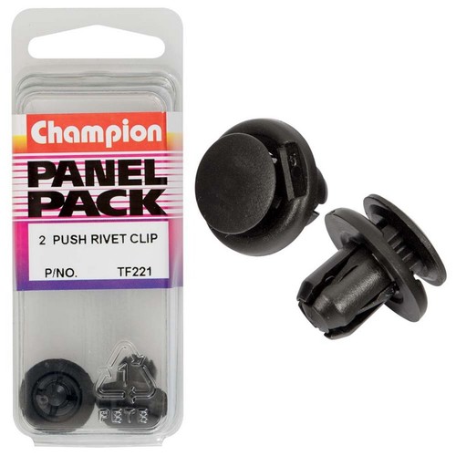 Champion Black Push Rivet – 17mm Length, 11mm Stem, 18mm Head