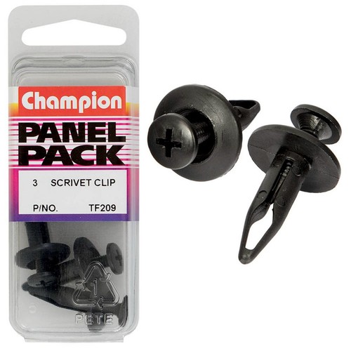 Champion Black Scrivet – 23mm Length, 6.4mm Hole, 17.5mm Head