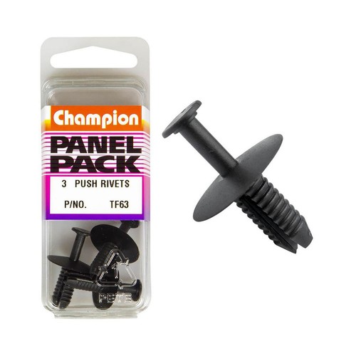 Champion Black Push Rivet – 17mm Length – 6.3mm Hole – 20mm Head - TF63