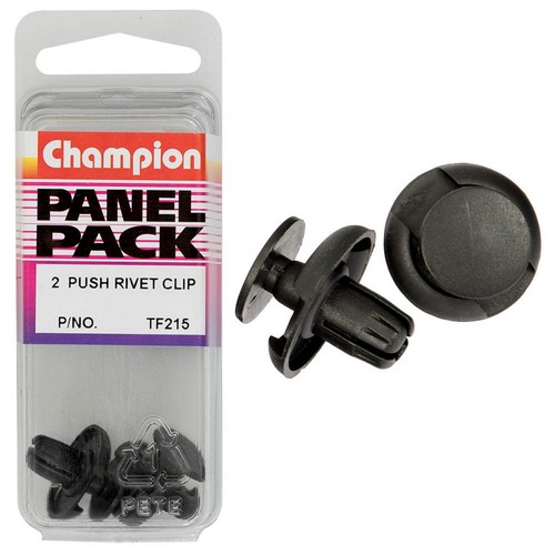 Champion Black Push Rivet – 10mm Length, 8mm Hole, 20mm Head