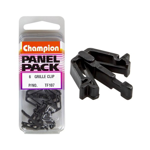 Champion Black Grille Clip – 23mm Length – 13mm Width - TF107