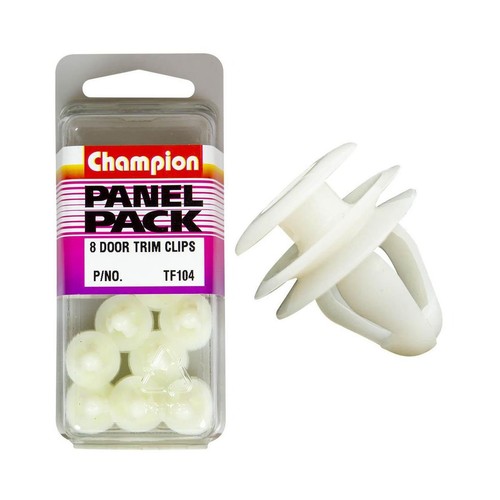 Champion Clear Door Trim Clips – 9mm Stem Diameter, 13mm Top Head, 16mm Mid & Bo