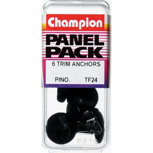 Champion Black Trim Anchor – 15mm Length, 8mm Hole, 18mm Head - TF24