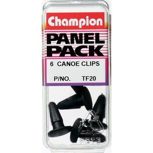 Champion Black Canoe Clip – 16mm Length – 8.2mm to 8.4mm Hole – 14mm Head - TF20